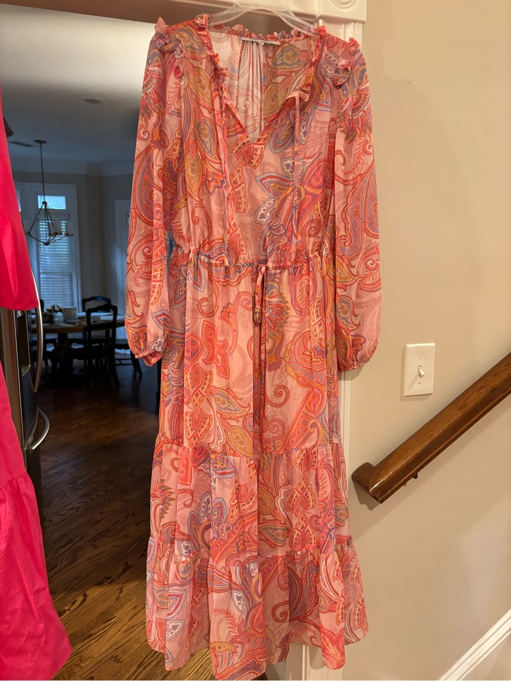 Julia Jordan Coral Pink Paisley Maxi Dress